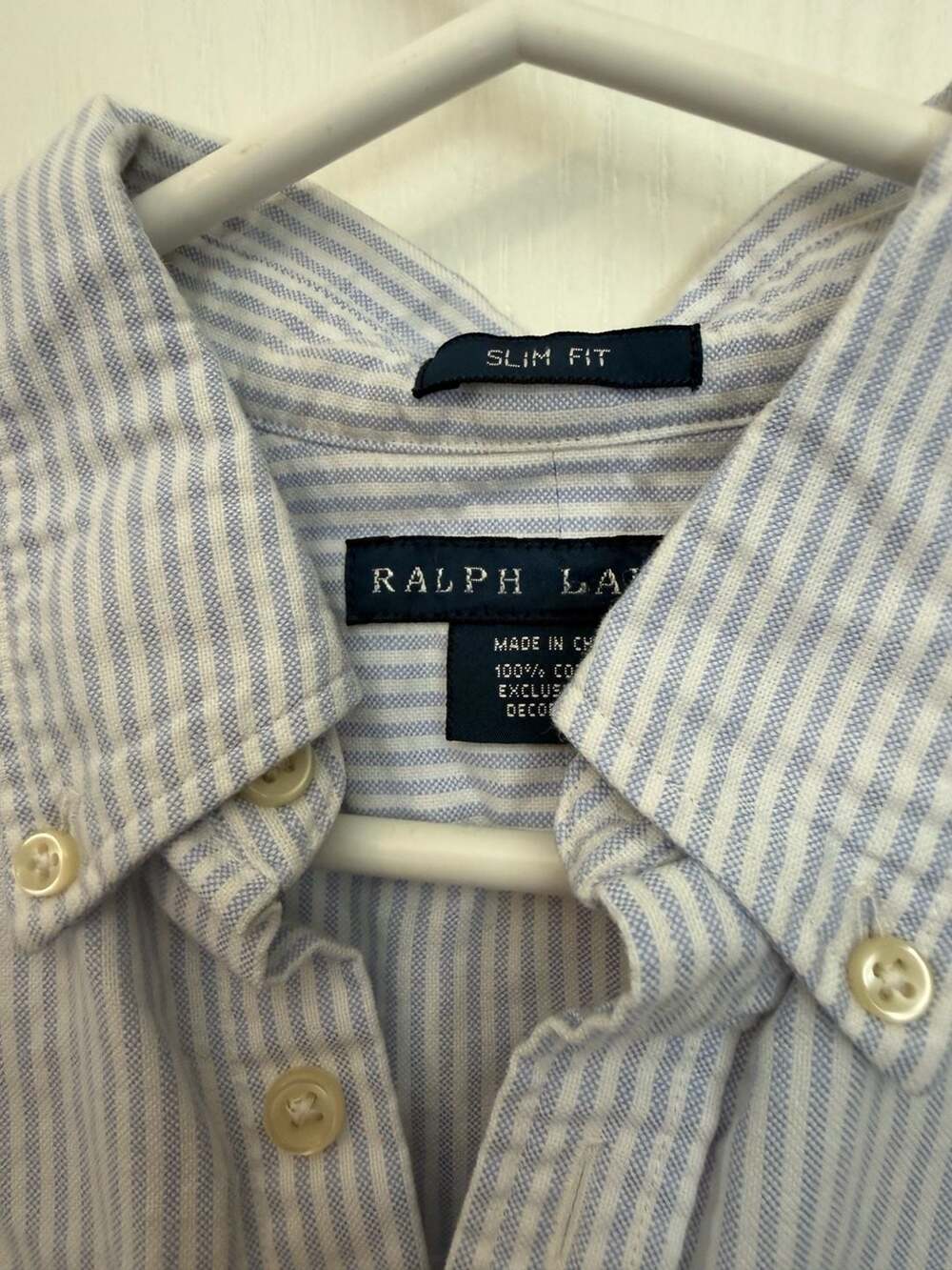 Ralph Lauren Blue and White Striped Long Sleeve Slim Fit Button Down Shirt - Picture 4 of 13